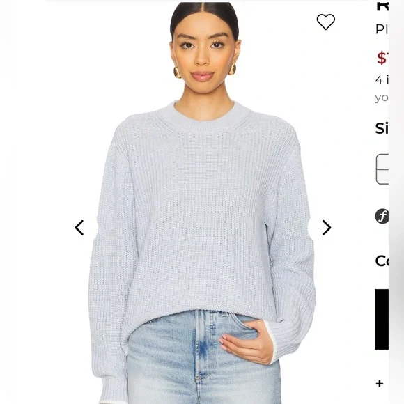 PISTOLA Ren All Day Sweater Light Blue Size XS - Picture 2 of 7